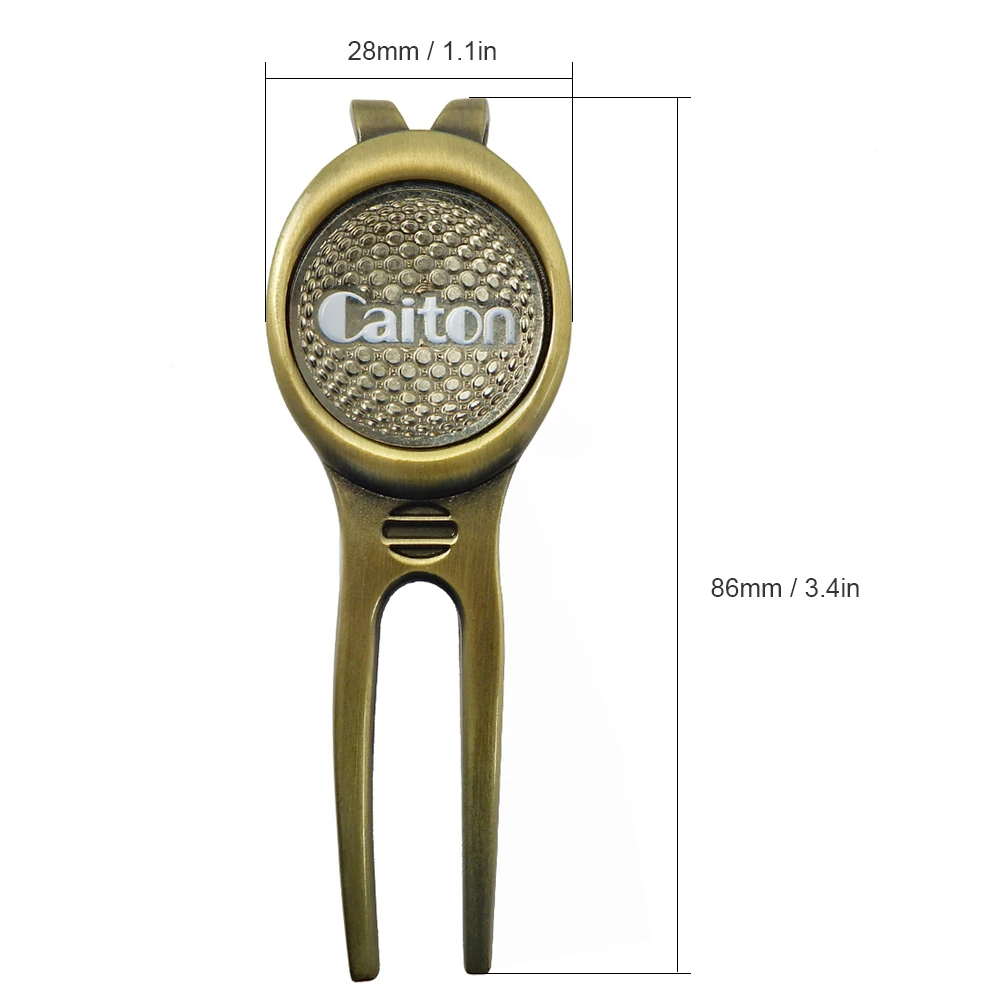 إكسسوارات الغولف الثقيلة سبائك الزنك الفضة وضع شوكة خضراء علامة الغولف الملعب الكرة شوكة جولف مذراة جولف ديفت أداة