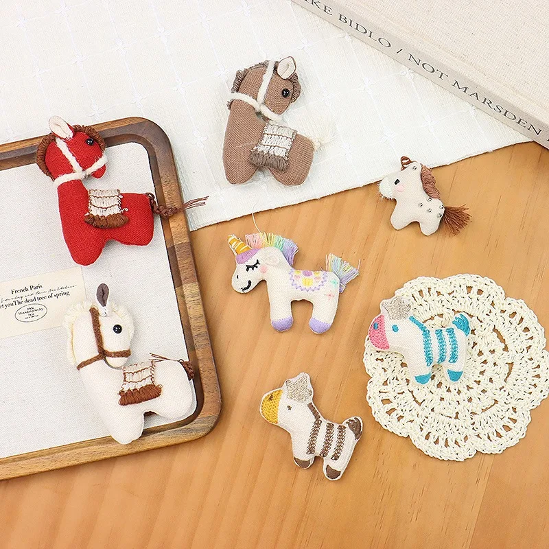 DIY Cottagecore Pony Craft Supplies 3D Fabric Horse Pin Hair Clip Making Kit for Cute Girly Accessories