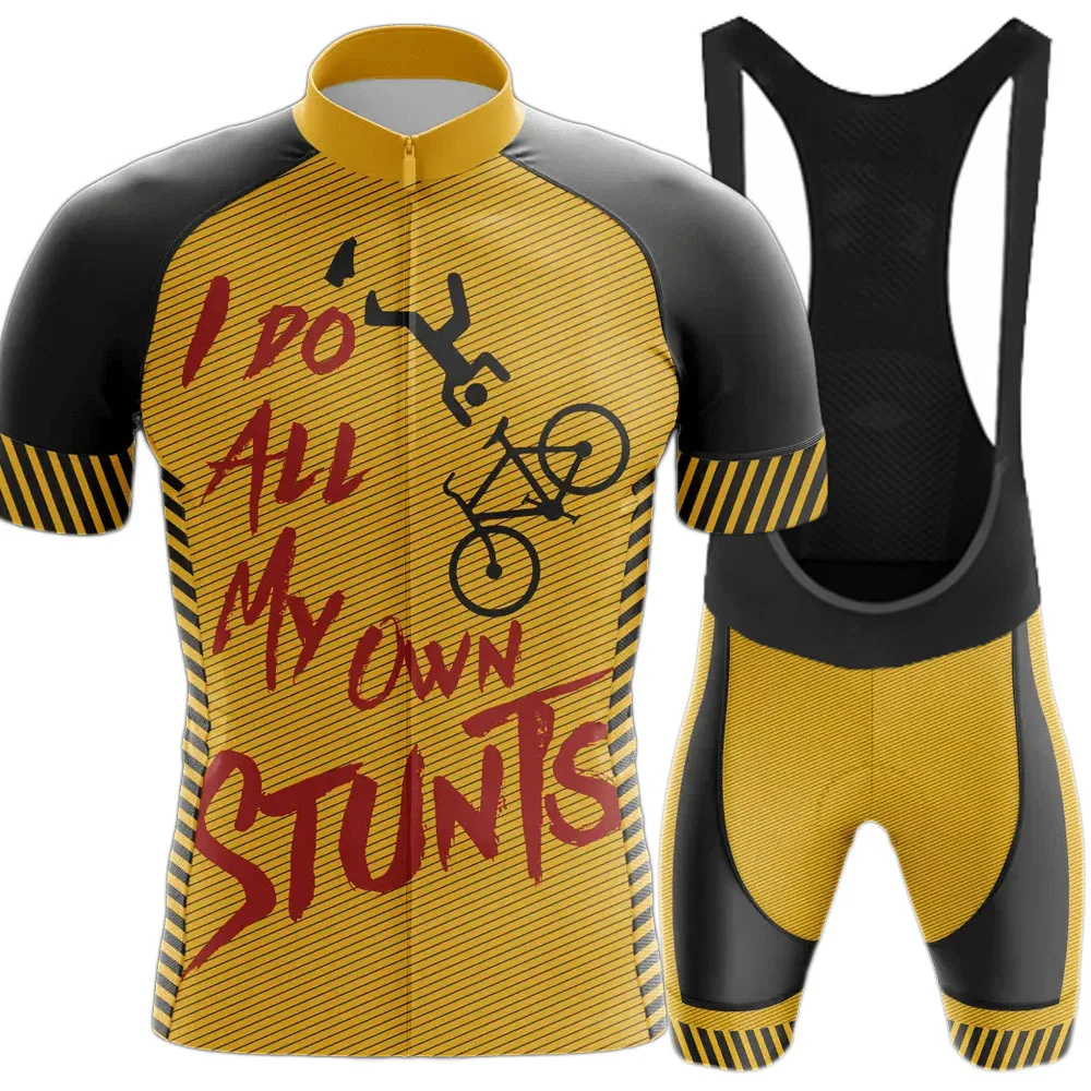 

I Do All My Own Stunts 2025 Комплект велосипедного трикотажа Ретро велосипедная одежда Рубашки для шоссейного велосипеда Костюм Велосипедные нагрудники Шорты MTB Ropa Maillot