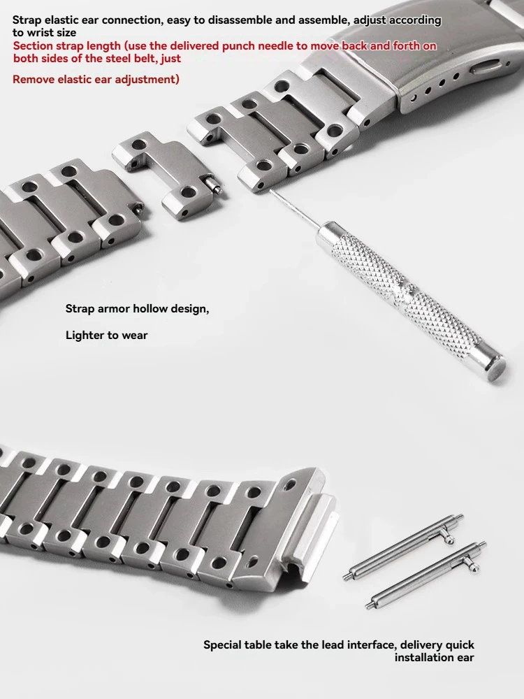 Modified metal suit for Casio small square GW-M5610 DW5600 series Relief mecha case+Stainless steel strap Men watch accessories