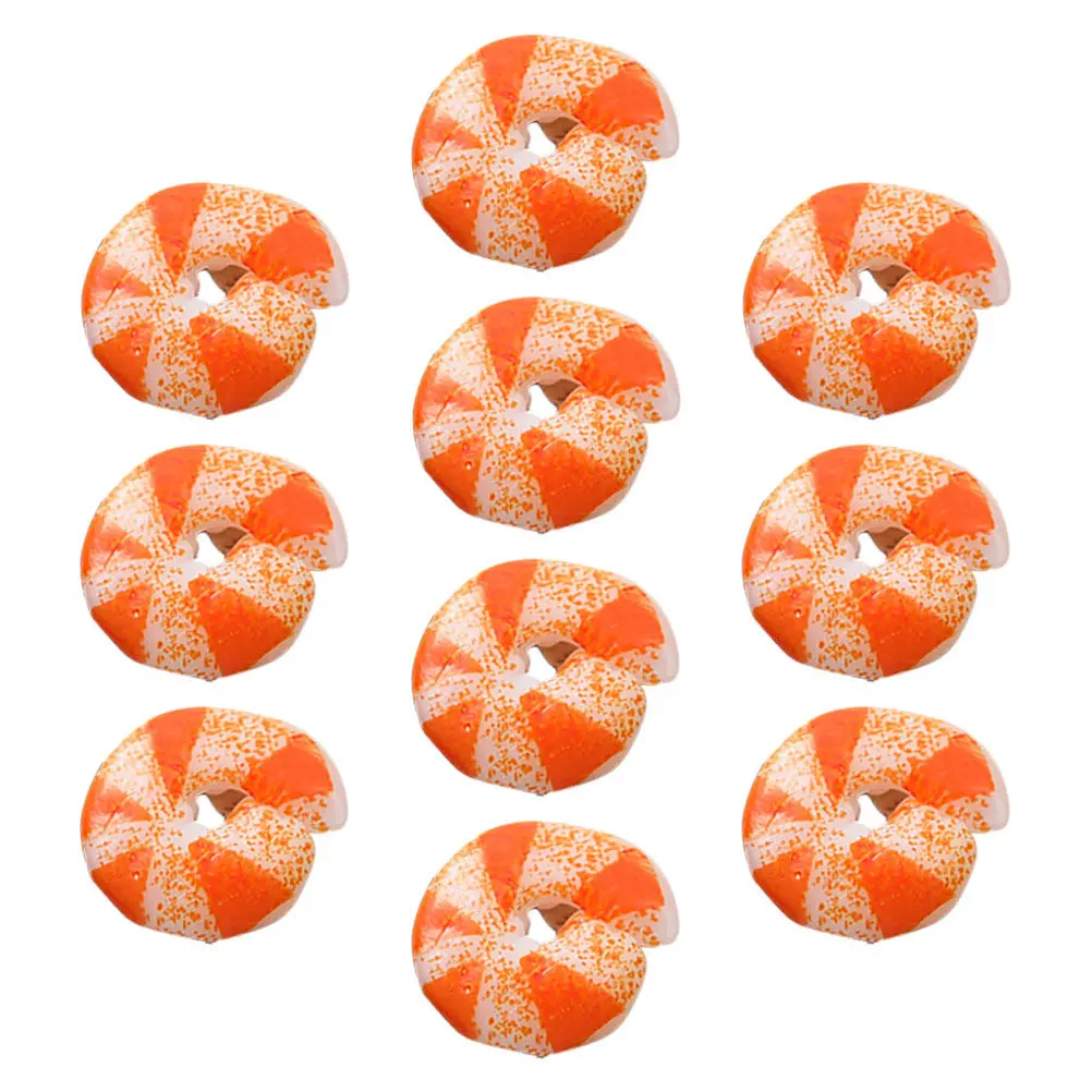 

10Pcs Mini Shrimp Meat Realistic PVC Food Ornament DIY Pretend Play Dollhouse Tiny Food Set Miniature Seafood Props for Mini