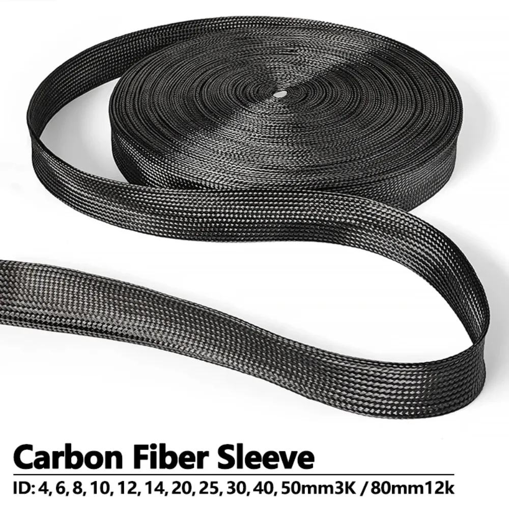 High Temperature Resistant Braided Network Tube Sleeve, High-strength Protective Sleeve, Carbon Fiber Tube 6MM-50MM