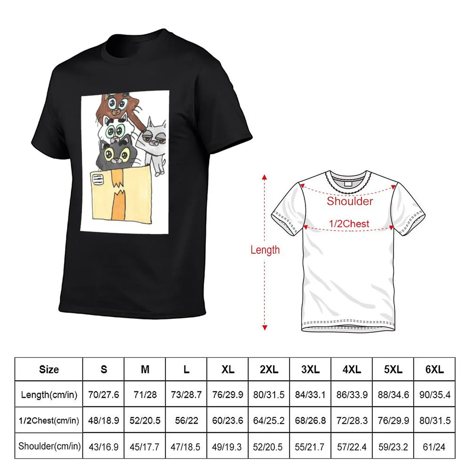 Cute Litter of Kitties in a Box T-Shirt plus size tops basketball graphic tees tee shirts for men