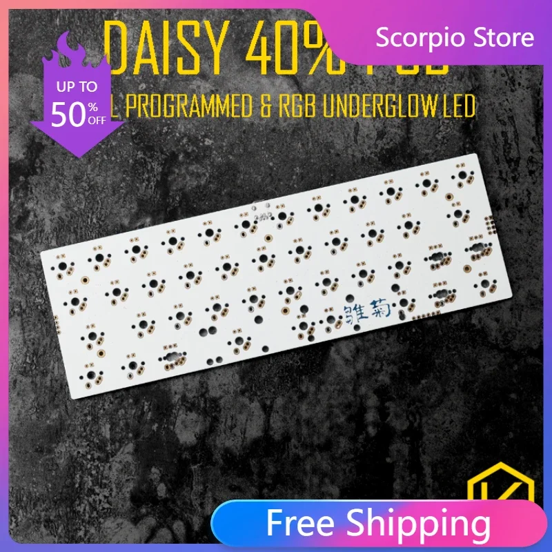 Daisy 40% Custom Mechanical Keyboard Kit Supports TKG-TOOLS Underglow RGB Led PCB 40% Programmed Mx Alps Matias Double Spacebar