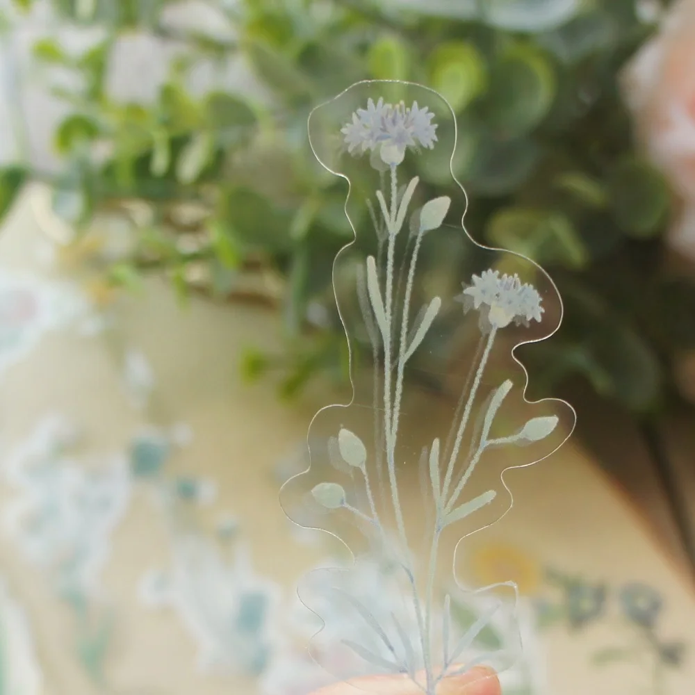 

38pcs Lily of The Valley Cotton Rose Style Transparent Sticker Scrapbooking DIY Gift Packing Label Gift Decoration Tag
