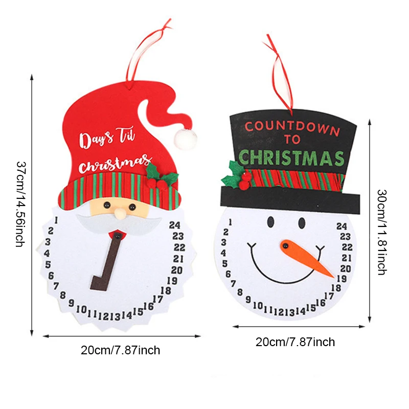 1 قطعة ورأى عيد الميلاد التقويم سانتا كلوز ثلج عيد الميلاد الحلي عيد ميلاد سعيد الاحتفال الديكور الوقت عناصر الديكور #5