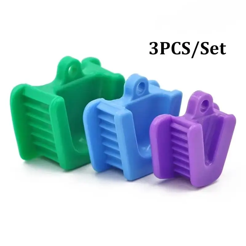3pcs/set Dental Occlusal Pad Rubber Bite Opener Blocks Mouth Prop Cheek Retractors Small Supplies Dentistry Tools