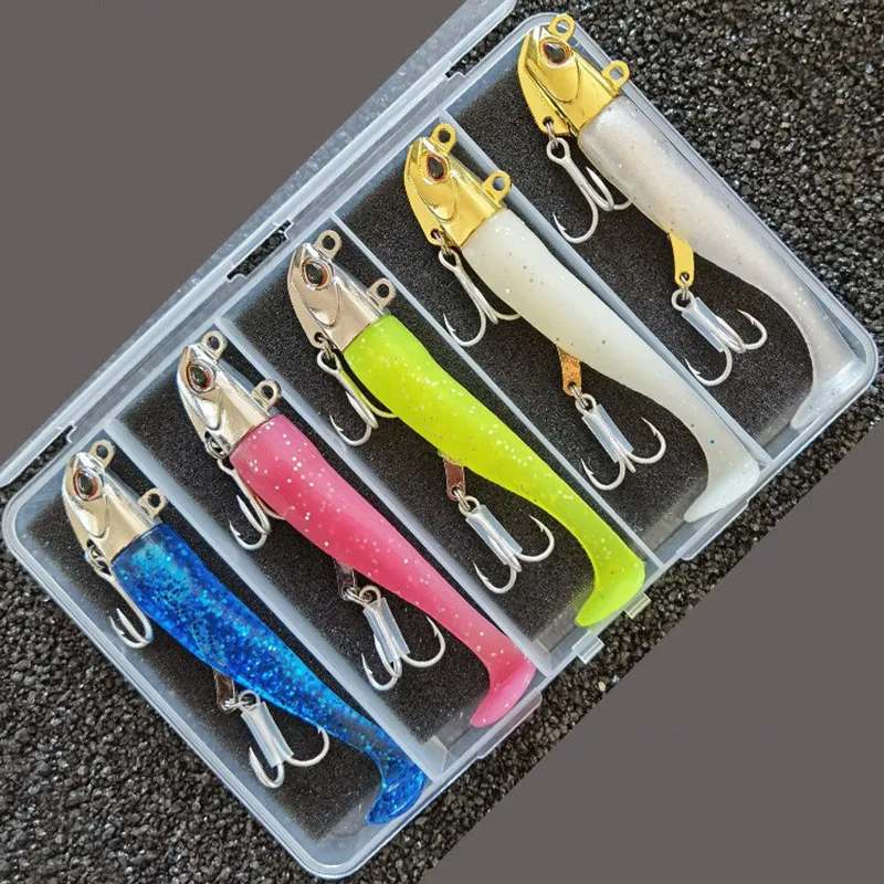5 Stück 24g/105mm Künstlicher Weichköder Leuchtend/Glühend Makrelen- und Barsch-Angelköder Wobbler Swimbait Jigging-Köder – Detail 5