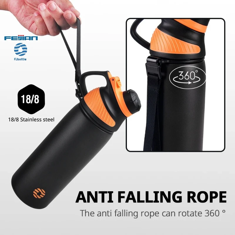 FEIJIAN Thermosflaschen, doppelwandige Isolierflasche aus Edelstahl, auslaufsicher, Thermobecher mit magnetischem Deckel, Outdoor-Sportflasche