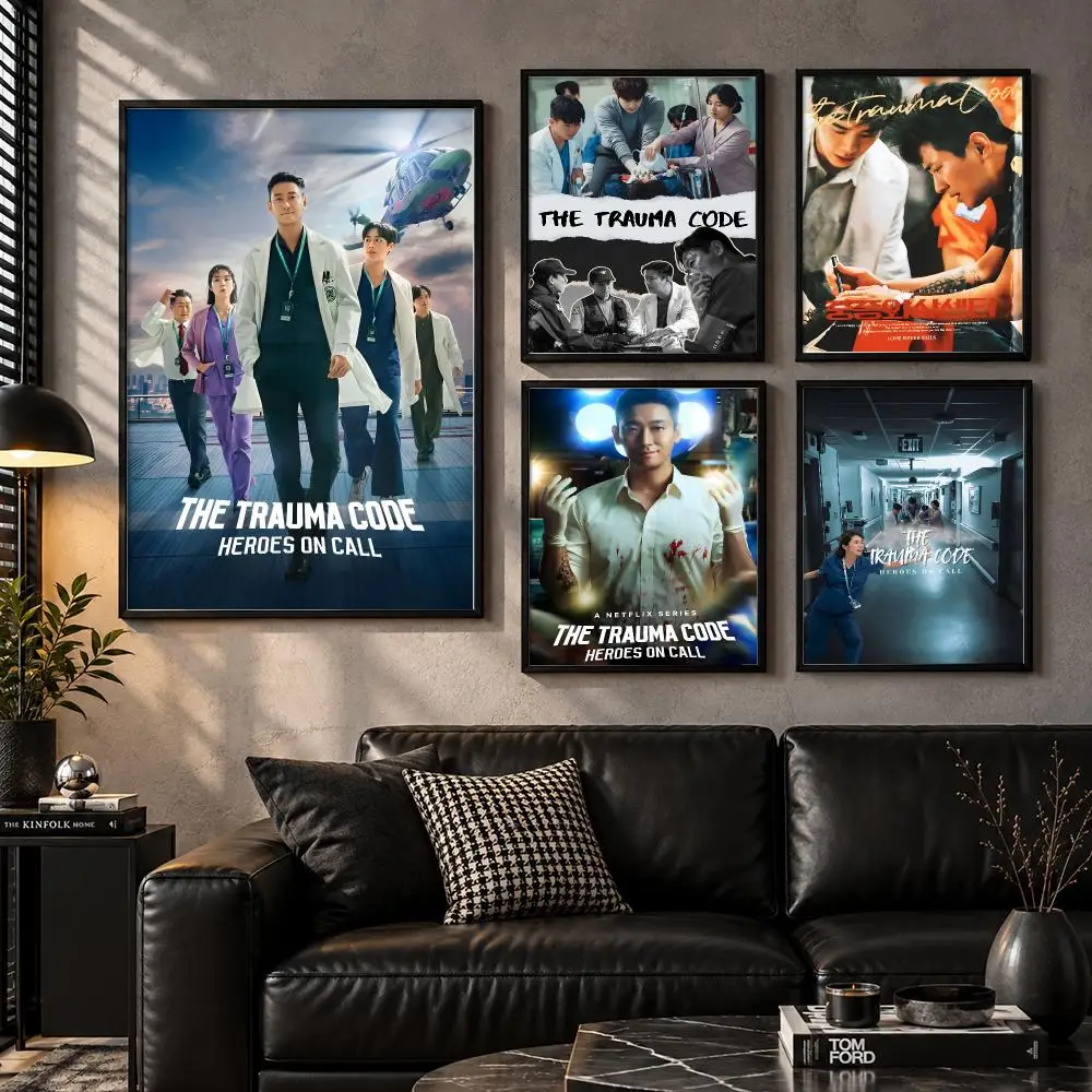 The Trauma Code Medical Drama Series Hospital Rescue Story Poster Modern Self Adhesive Wall Art Prints for Bedroom Living Room