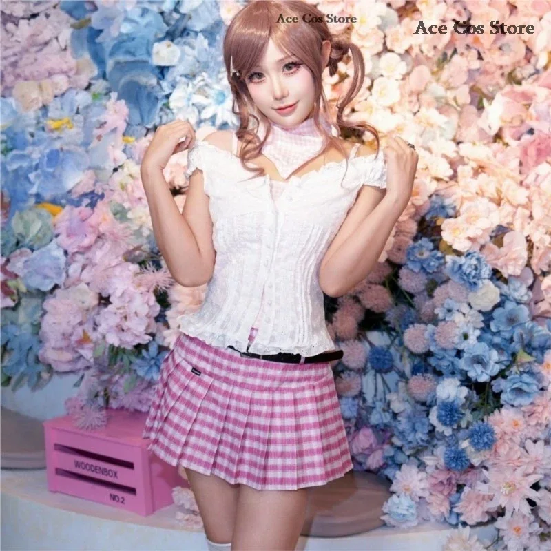 EE01 アニメコミックナナ小松ナナ一ノ瀬コスプレ衣装ウィッグ女性女の子コスプレ毎日ピンク衣装制服ハロウィンデート & 0Ww