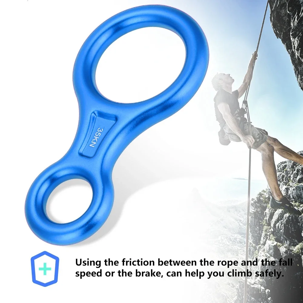 35kn Figure 8 Word Rope Descender Rappel Ring Rock Climbing Gear Outdoor Climbing Accessories