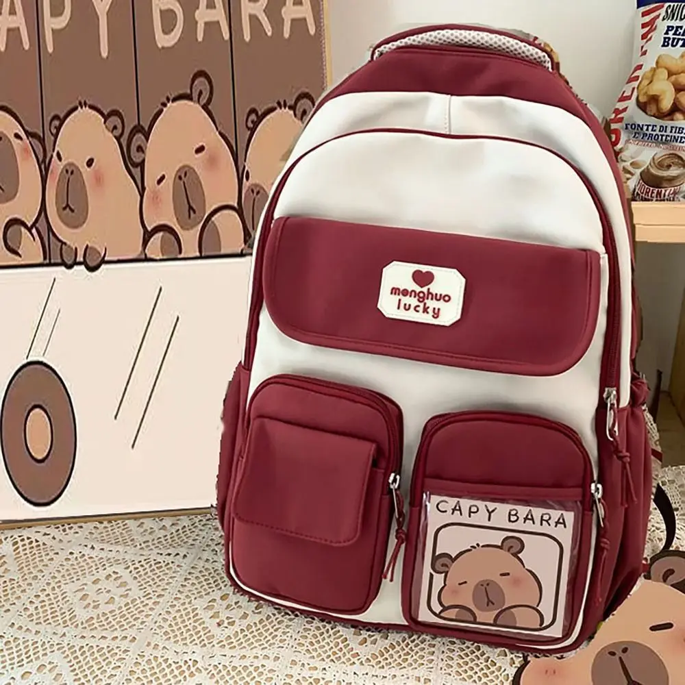 

High Quality Capybara Schoolbag Adjustable Strap Large Capacity Versatile Backpack Waterproof Shoulders Bag Student