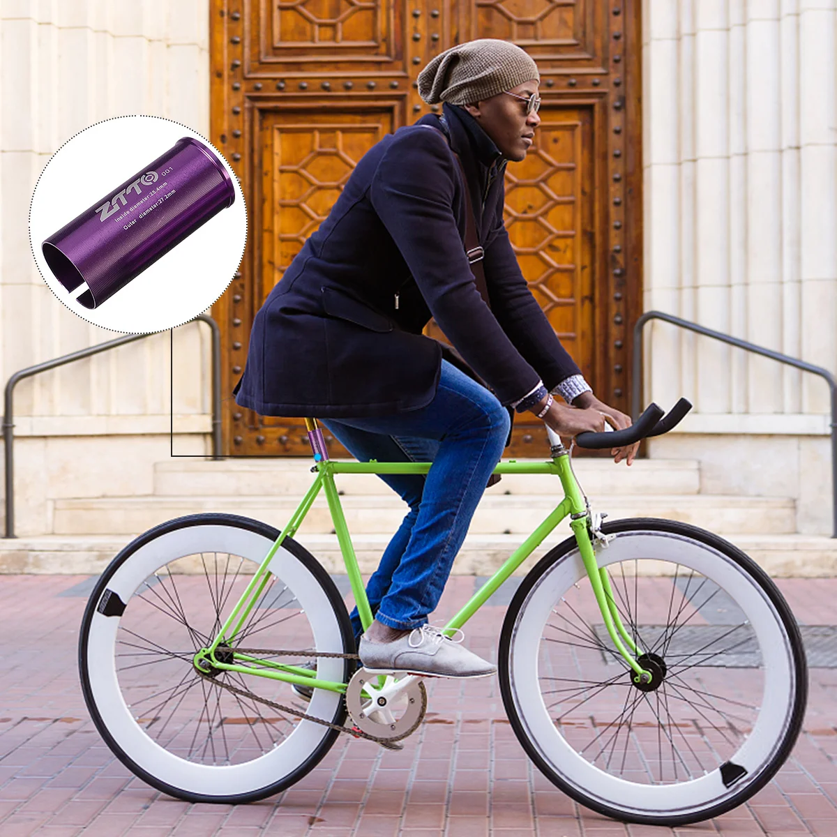 

2Pcs Seatpost Tube Adapter Shim Aluminum Alloy Bike Seatpost Reducer 25.4mm to 27.2mm Road Bike Replacement Parts