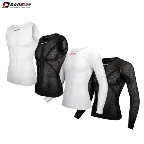DAREVIE Ciclismo Primera Capa Hombre Compresión Sin Costuras Bicicleta GYM Ciclismo Camiseta Interior Hombre Mallas Deporte Mujer