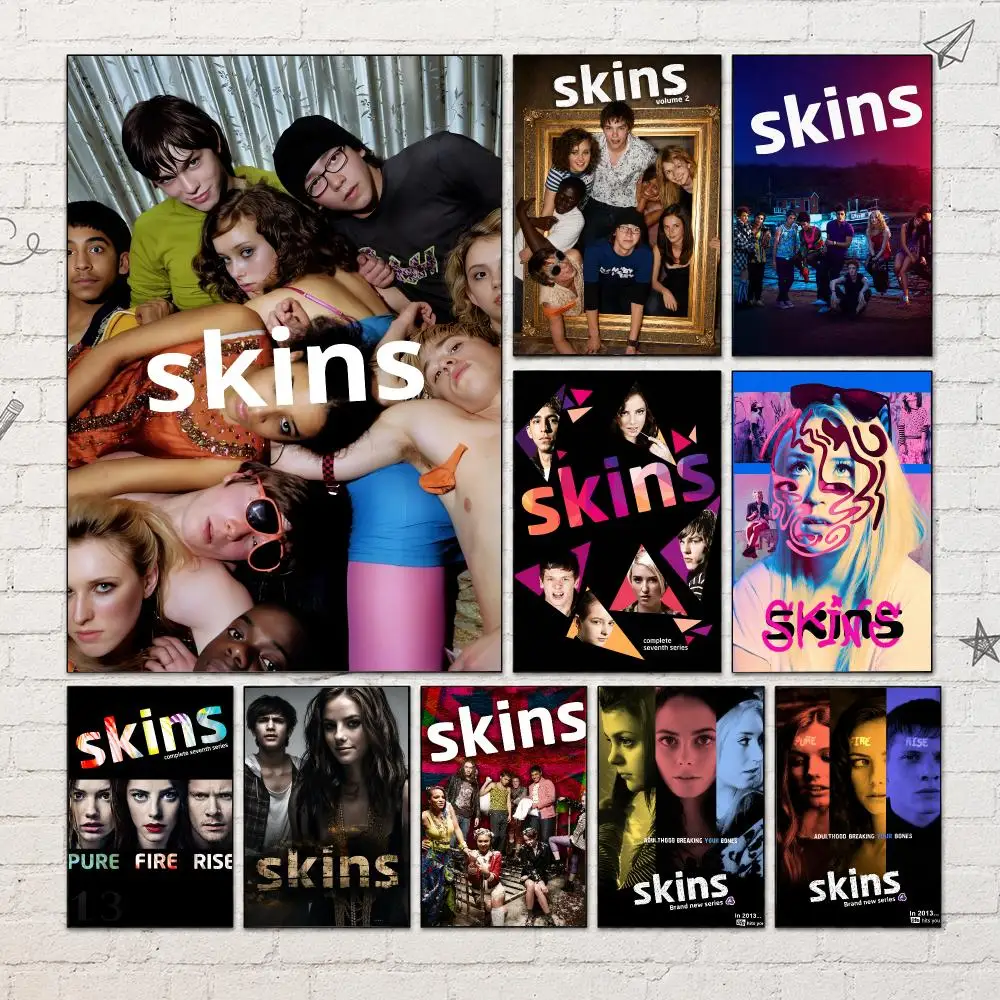 TV Series S-Skins Poster PP Self-Adhesive Waterproof Wall Decor for Bedroom,Living Room,Dorm,Bar Aesthetic Decor Gift