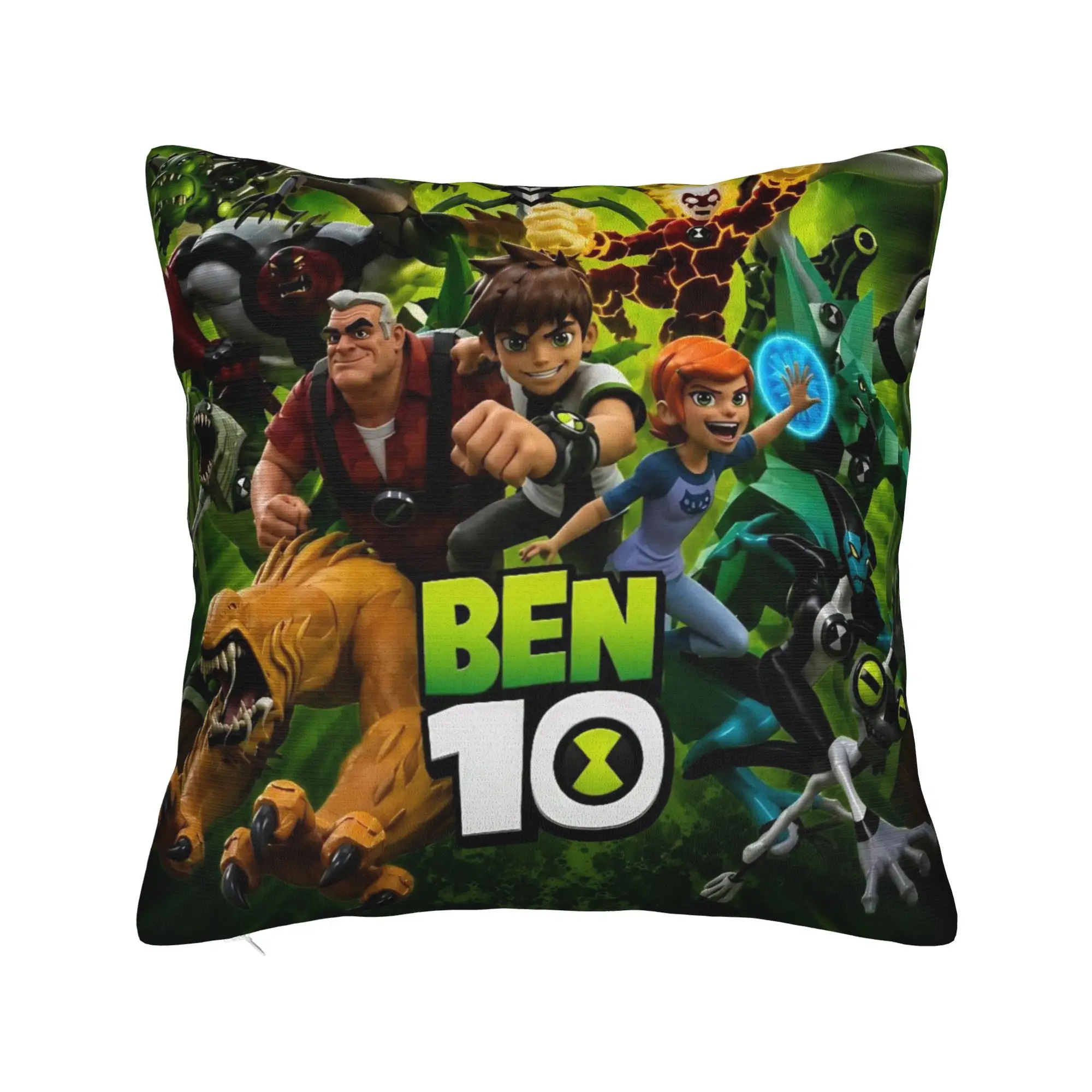 Decorative Pillowcase Ben 10 Anime Accessories Chair  Pillow Case Cover Zipper Multiple Sizes