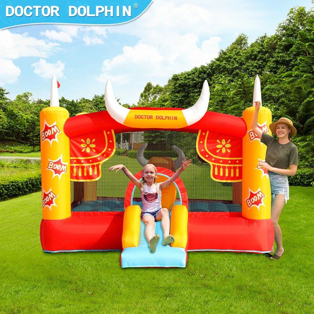 Factory Direct Red Bull Inflatable Castle Children Castle Outdoor Indoor Equipment Small Inflatable Bounce House Bouncy For Kids