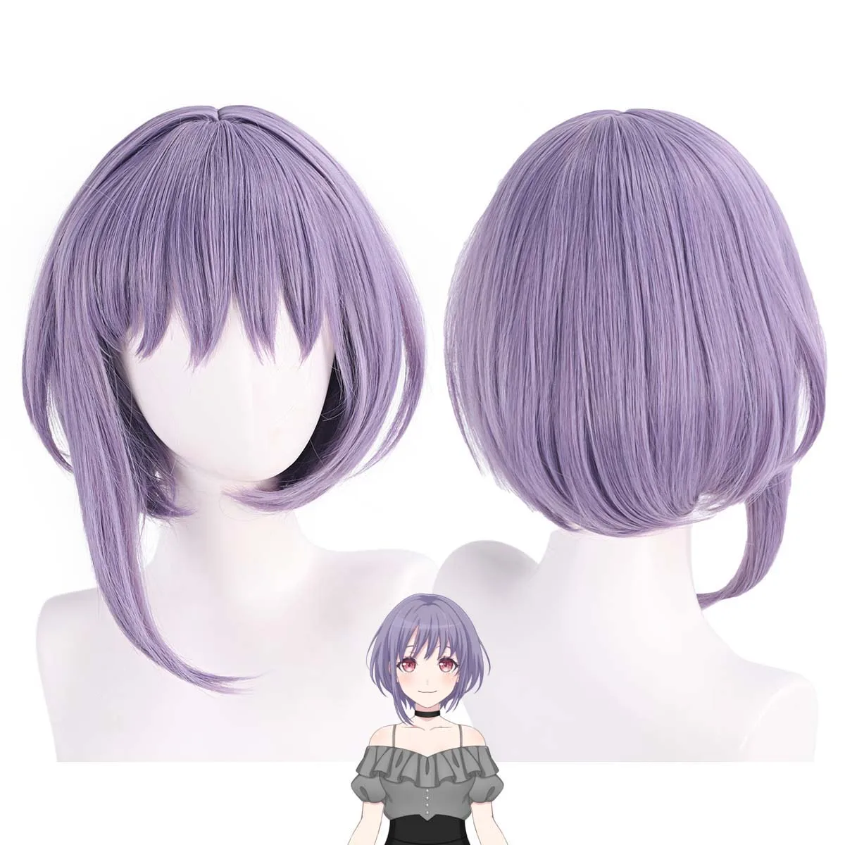 

Аниме-парик Bang Dream Nyamu Yutenji, фиолетовый, короткий, с прямой стрижкой