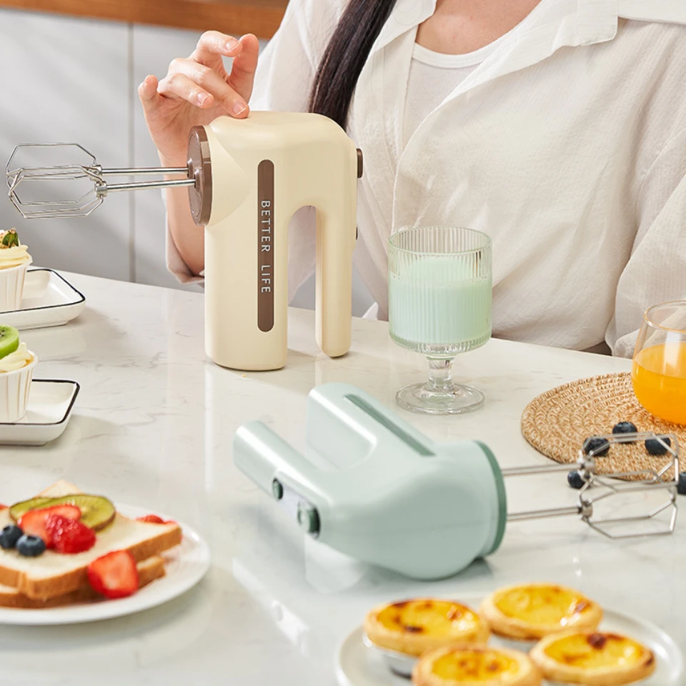 Electric Handheld Egg Beater, Wireless Charging, Dual Head, Multi-stage, Multifunctional Mixer, ElectricHand Mixer