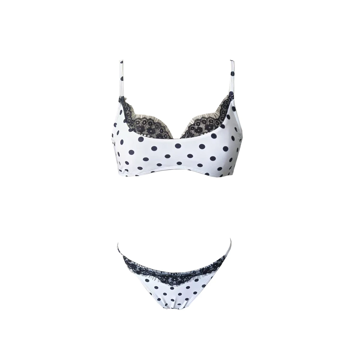 2026 Bikini Sexy Women's Swimsuit Polka Dot Two-piece Bikini Beachwear Lace Swimsuit