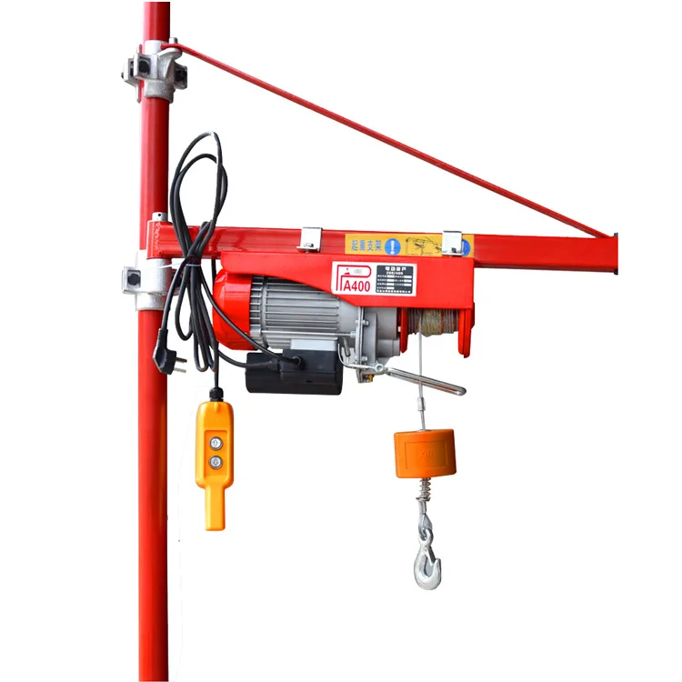 Mini Electric Hoist Lifting Tools Windlass 400KG 110V 220V Electric Winch Wire Rope Hoist