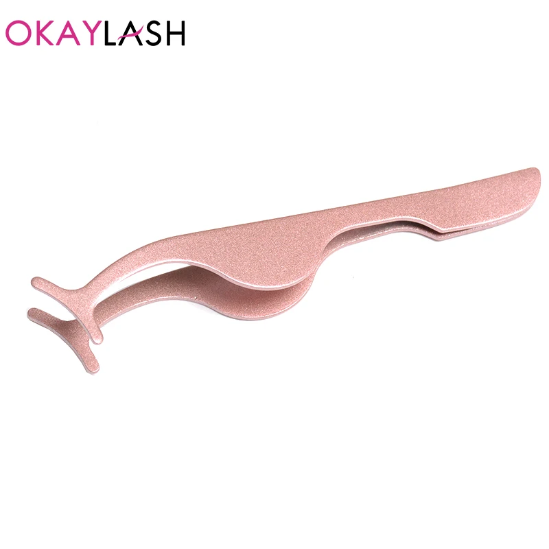 OKAYLASH Metal Wholesale Stainless Steel  False Eyelash Tweezers Bulk Sale Metal Fake Lash Applicator Pliers