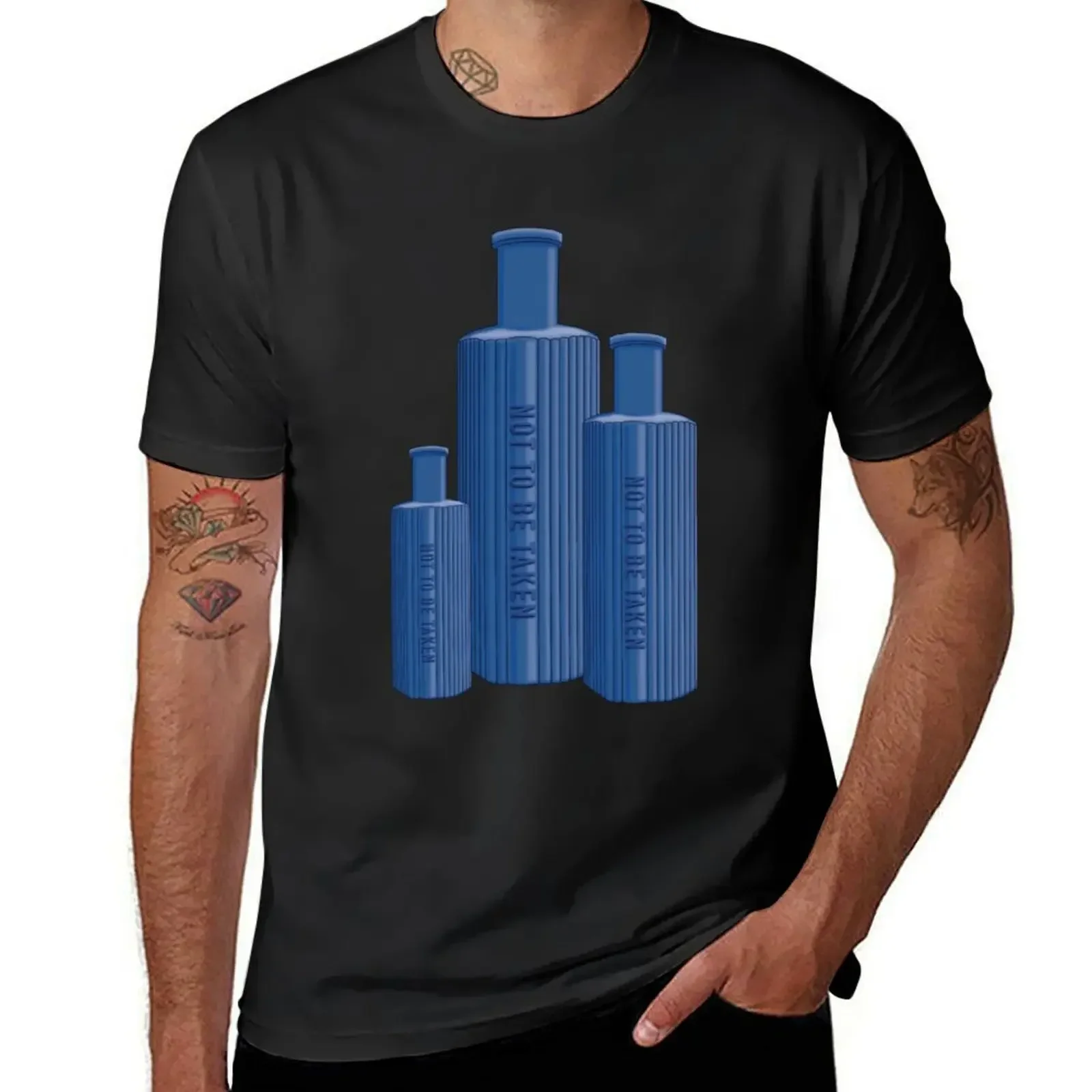 

Multiple Cobalt Blue Victorian Poison Bottles T-Shirt quick drying anime clothes graphic shirts men t shirts high quality