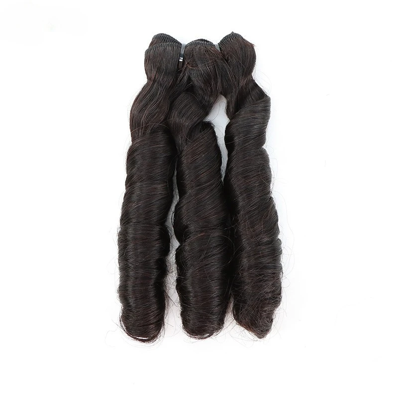 12A 더블 드로운 인모 번들 루즈 바디 푸미 웨이브 내추럴 블랙 브라질리언 인모 번들 버진 헤어 100g/개