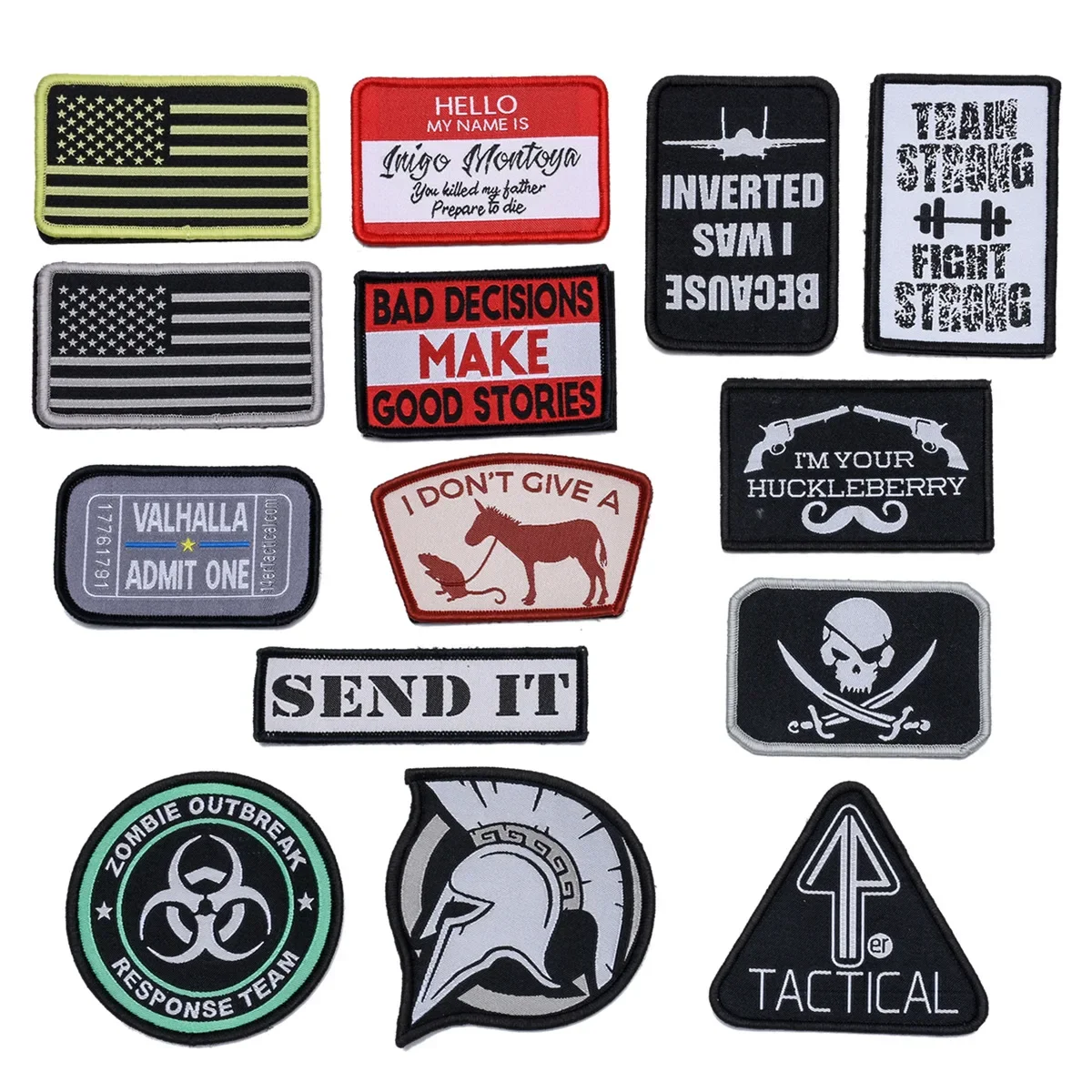 Weaving Marks Tactical Patches Skull Pirate Hook Loop Stickers Knight Morale Badges Quotes Gym Emblem for Clothes Caps DIY Decor