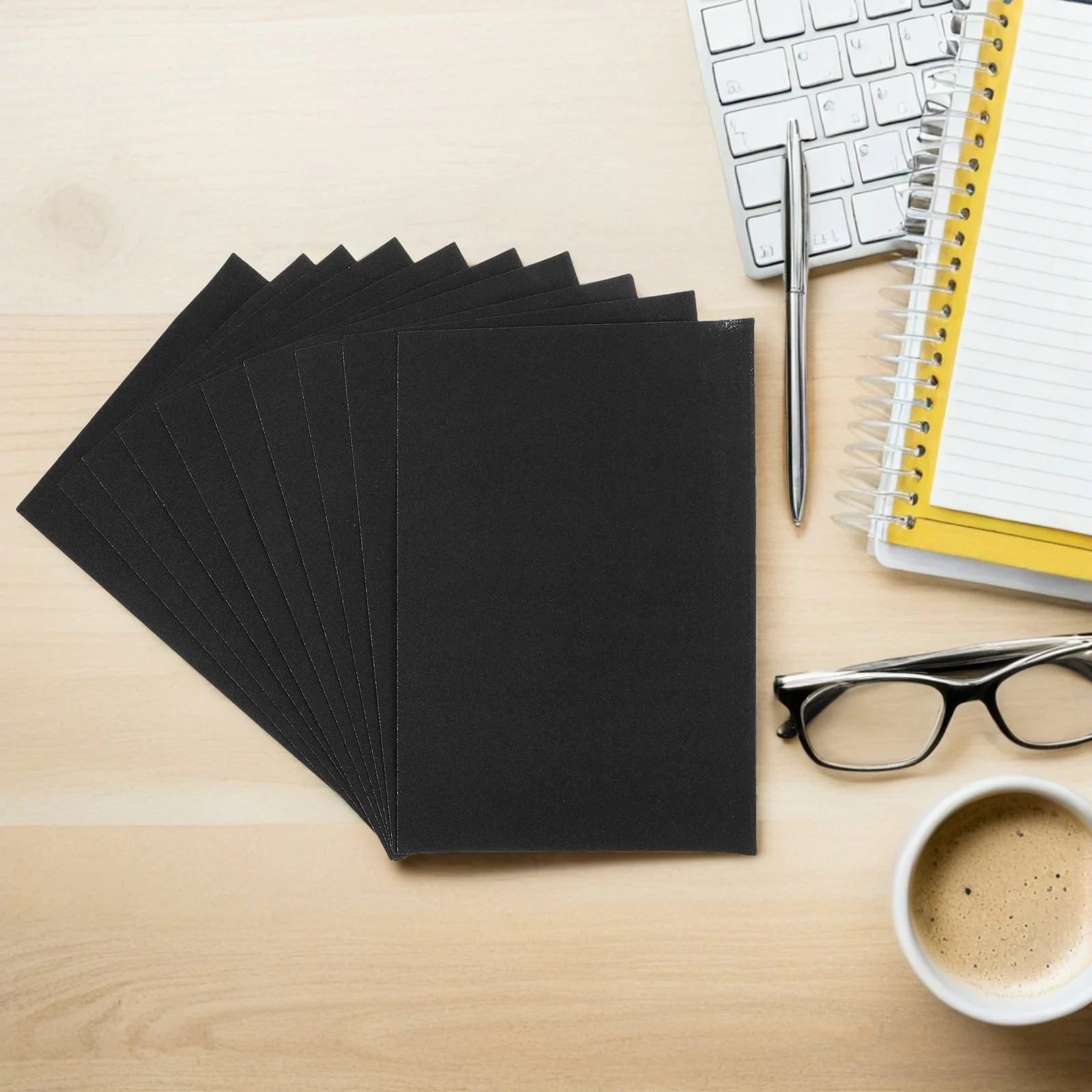 

10Pcs Black Sandpaper Cardstock Paper for Oil Painting Graffiti Scrapbook DIY Art Crafts Black Pastel Paper Sanding Sheets