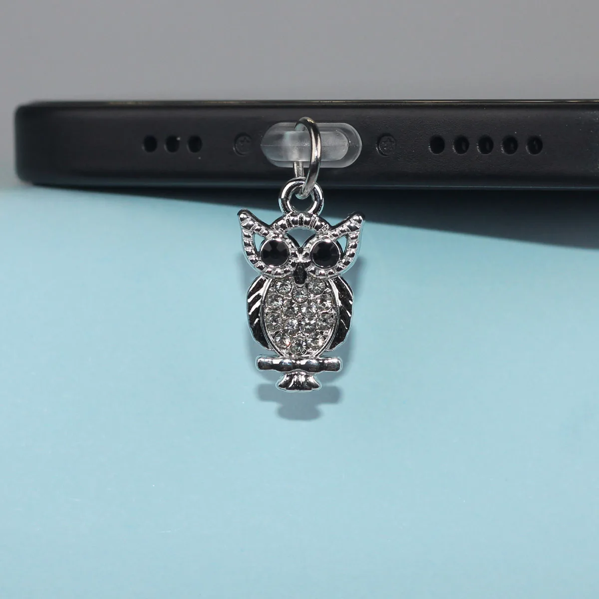 水ダイヤモンドクリスタルストーンかわいい美しいフクロウ猫アンカー電話ダストプラグ装飾品アクセサリー Iphone タイプ c ポート