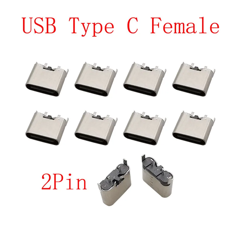 10Pcs USB Typ C 2/6/16/24 Pin Stecker Weibliche Jack Lade Port SMD SMT PCB Solder DIY Reparatur USB-C Typ-C Buchse Anschlüsse