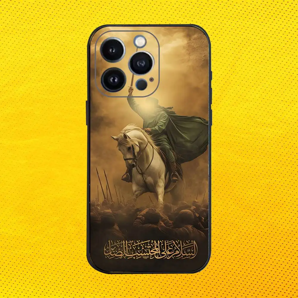 Imam Hussain Shia Ali  Phone Case For iPhone 16e,16,15,14,13,12,11,Pro,X,XS,Max,XR,Plus,Mini Soft Black Cover view 4