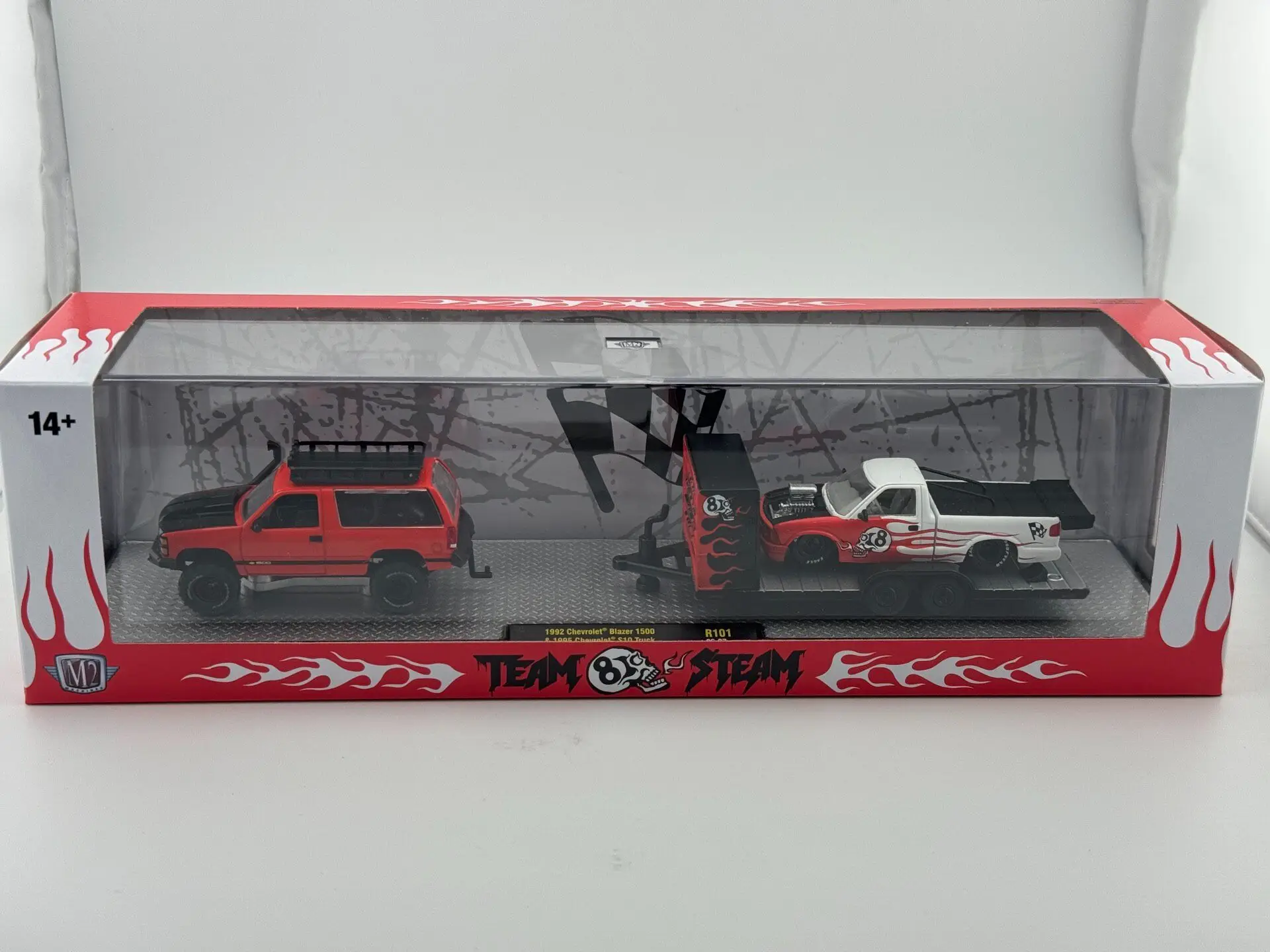 Diecast M2 1/64 Scale 1992 Chevrolet Blazer 1500 Trailer Suit Alloy Car Model