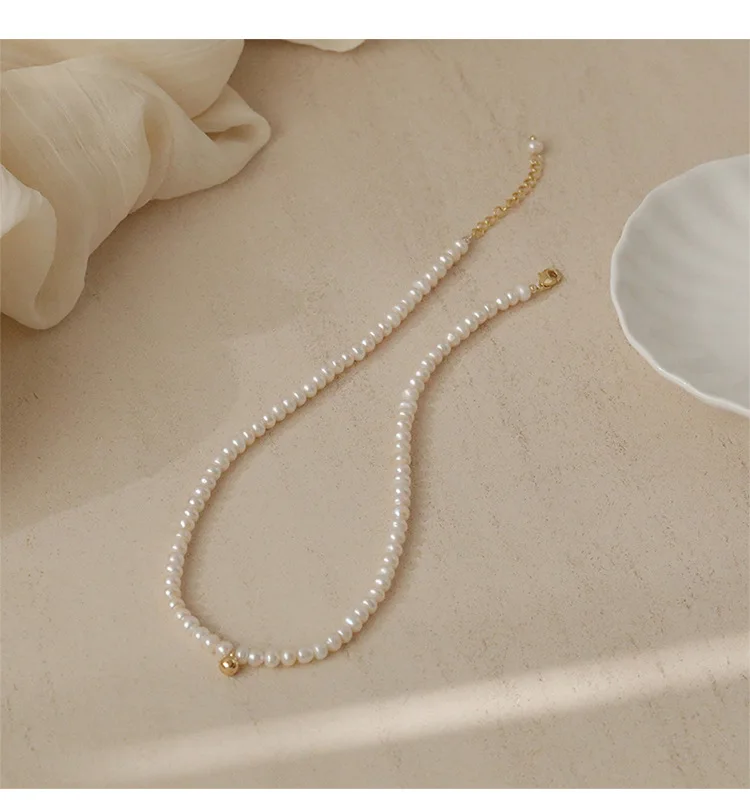 Neue Ankunft Elegante Natürliche Süßwasser Perle 14K Gold Gefüllt Weibliche Ketten Halskette Schmuck Für Frauen Mutter der Tag Geschenke