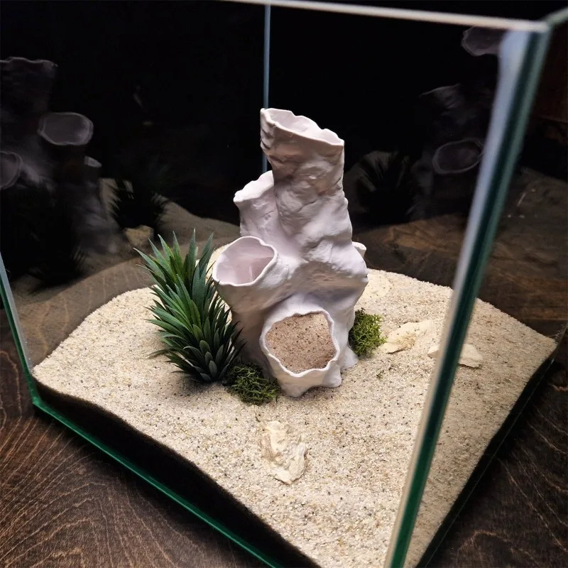 Hot Sale 3D Printed Coral Tunnel Hiding Cave Tree Plant Insert Aquarium Reptile Tank Betta Fish Terrarium Decor