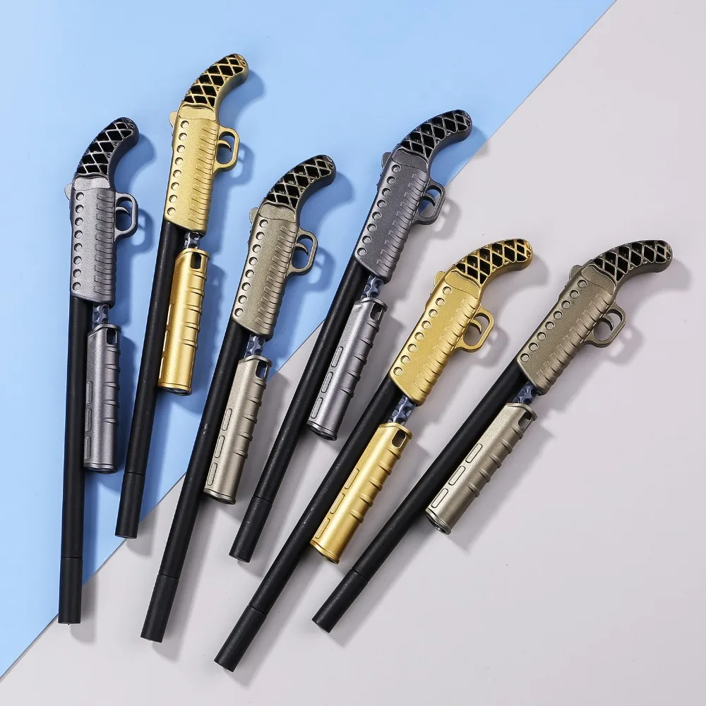 الإبداعية بندقية بندقية شكل هلام الأقلام مع ضوء LED ، متوهجة هلام القلم ، القرطاسية مضحك ، هدية الطالب