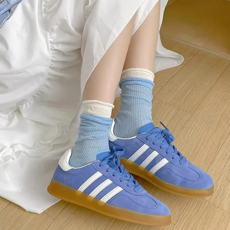 

Korean Double Ribbed Matching Mid Tube Socks for Women and Candy Matching Socks for Morandi Fashion Contrast Layered Stockings