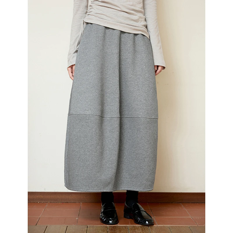 

Новое поступление, осенне-зимняя женская повседневная свободная универсальная юбка трапециевидной формы до щиколотки, хлопковые юбки в корейском стиле с эластичной резинкой на талии Y17