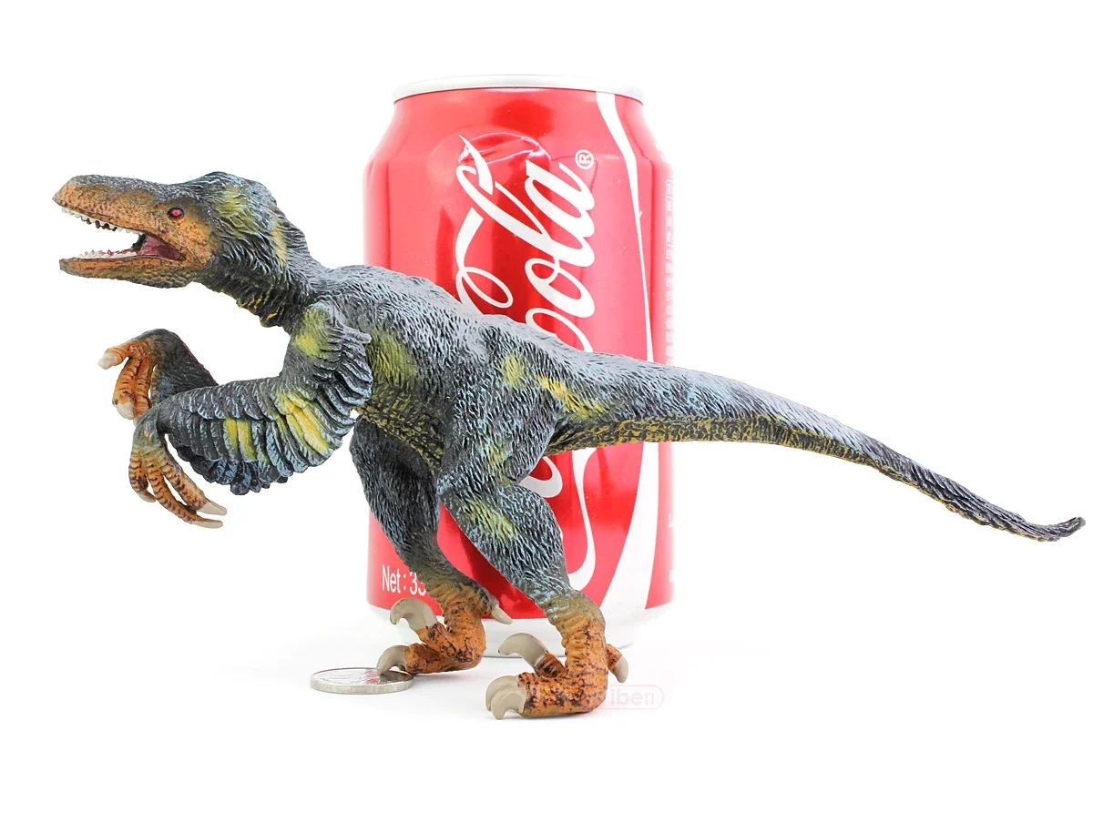 Jurajski dinozaur zabawki Utah Raptor solidna plastikowa imitacja zwierzęcia Model figurki prezent urodzinowy dla dzieci zabawka