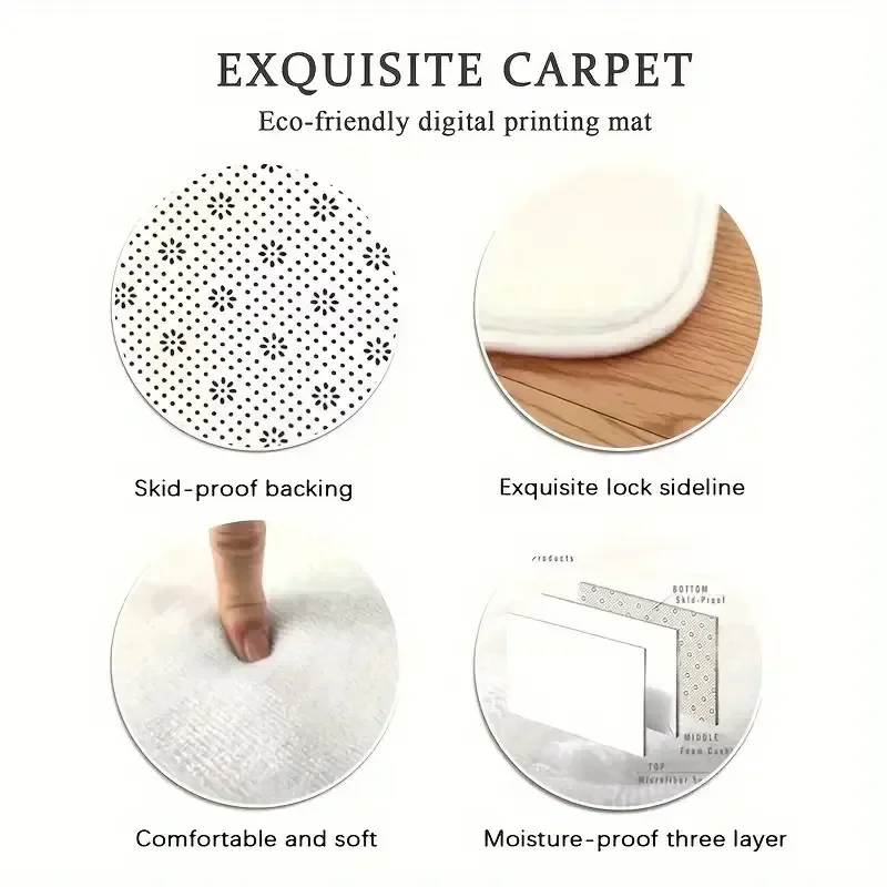 Modern Non-Slip Kitchen Mat with Vibrant Digital Printed Letters Carpet Anti-Slip Rug for Modern Kitchen Home Decor Floor Mat