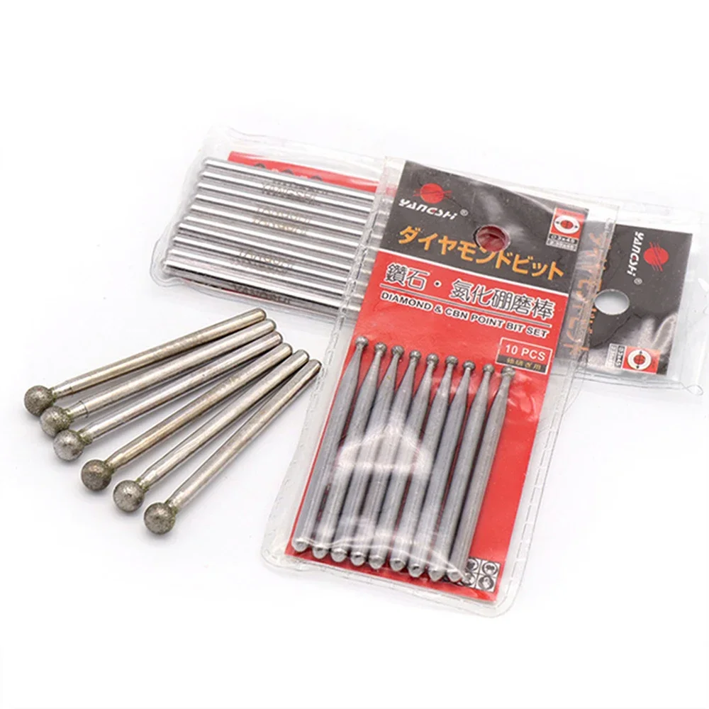 

1/5/10PCS 1mm-6mm Ball Diamond & CBN Grinding Burr Point Engraving Bits for Dremel Rotary