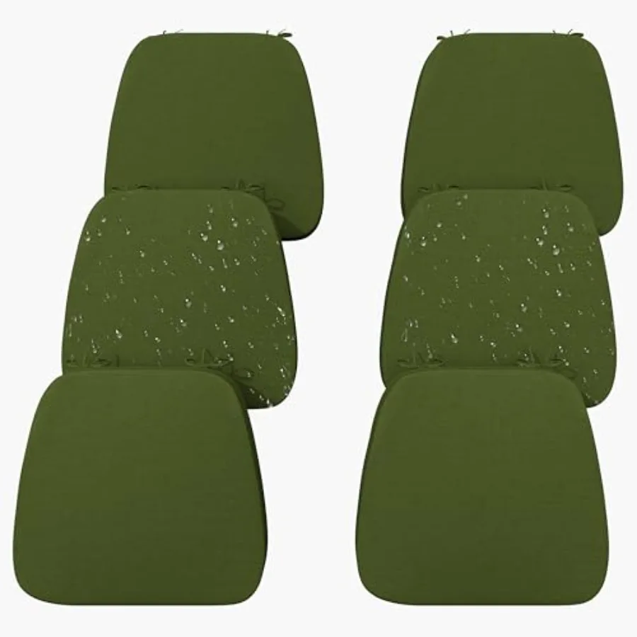 

17'' x 16'' x 2.5Thick Chair Cushions for Dining Chairs 6 Pack WaterProof Easy Clean Kitchen Chair Pads with Ties and Non-Slip