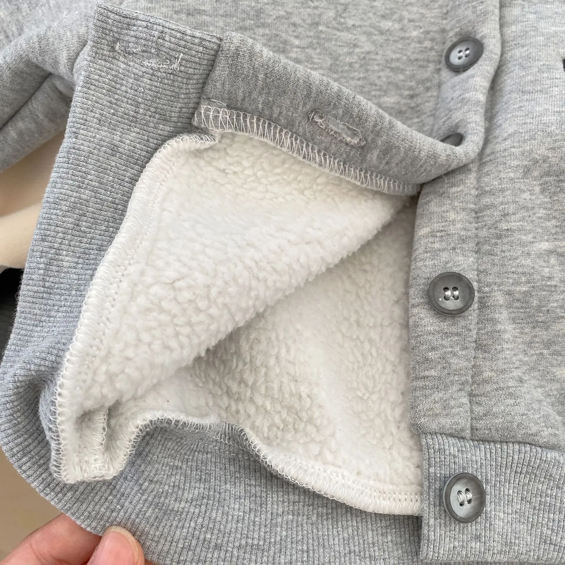 2024 Autumn Winter New Baby Boy Warm Coat Infant Letter Embroidery Cotton Jacket Girls Casual Cardigan Sweatshirt Kids Clothes