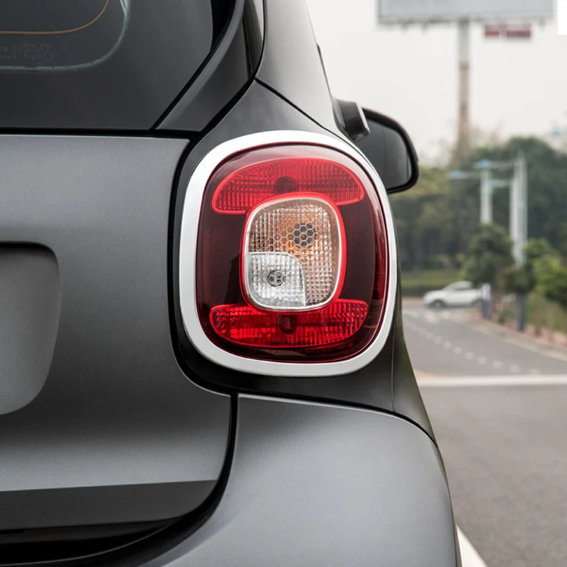

Taillight Frame Trim Ring Glossy Silver Rear Headlamp Surround Bezel Cover For Smart 453 Fortwo Car Accessory Decoration