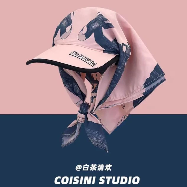 

Dragon Print Bandana Snapback Cap with Neck Scarf Women Summer Sunshine Hat Hip Hop Style Adjustable UV Protection Fashion Hat