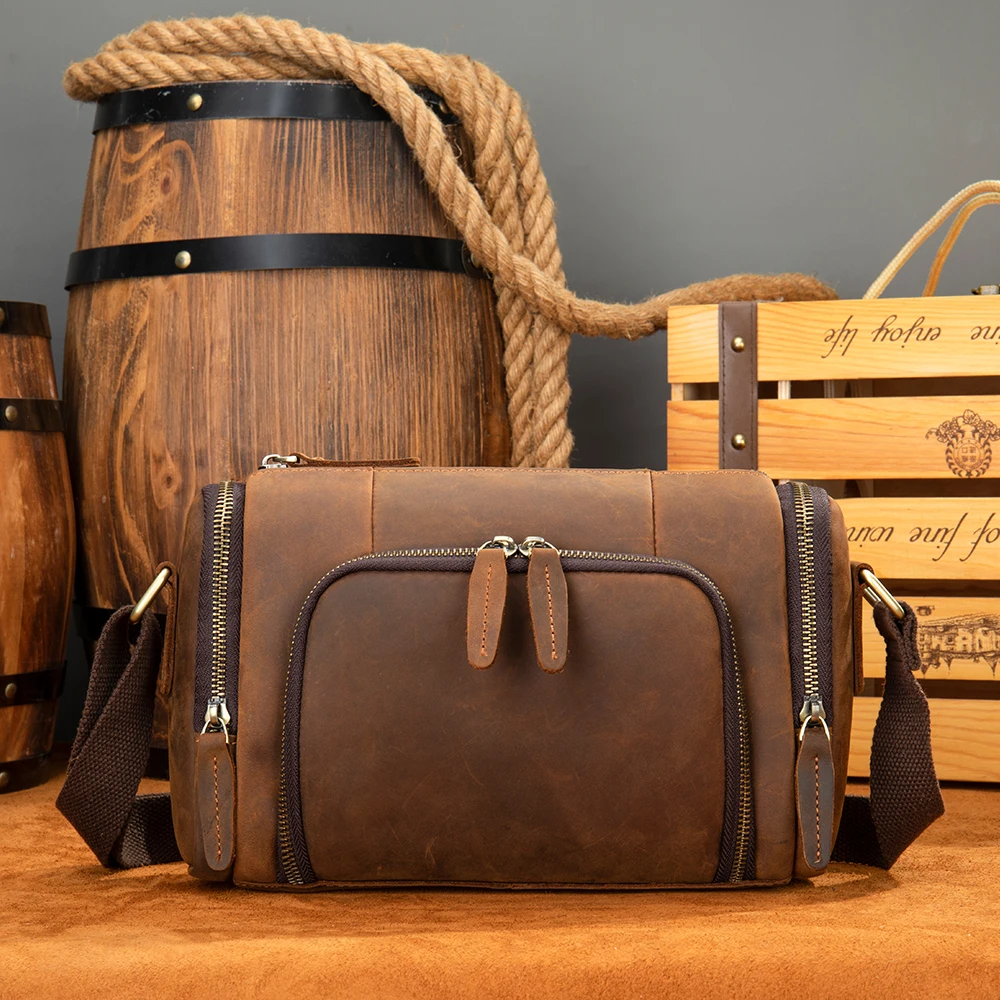 WESTAL męskie torby na ramię z prawdziwej skóry torba Crossbody kurierska dla 13, 3 Cal teczka na laptopa torba podróżna o dużej pojemności