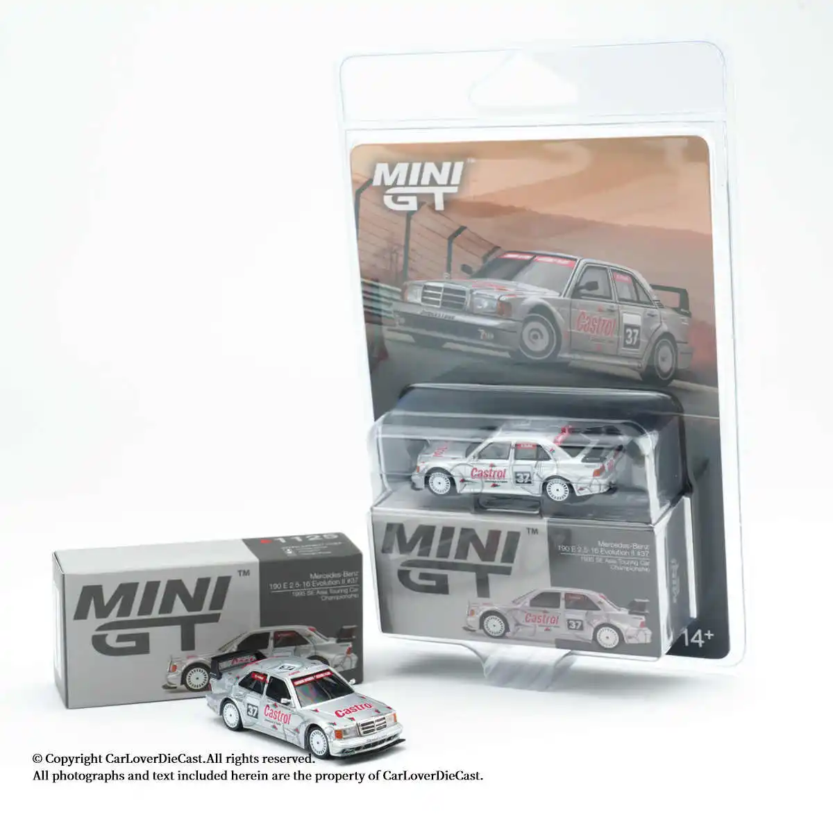 MINIGT 1:64 Mercedes-Benz 190E 2.5-16 Evolution II #37 MGT01125-CH Alloy Motor Vehicle Diecast Metal Model