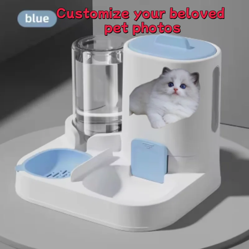 Customizable Two-in-One Pet Feeder Bowl for Cats And Dogs Smooth Food & Water Supply Cat Water Dispenser Dog Bowl Pet Supplies